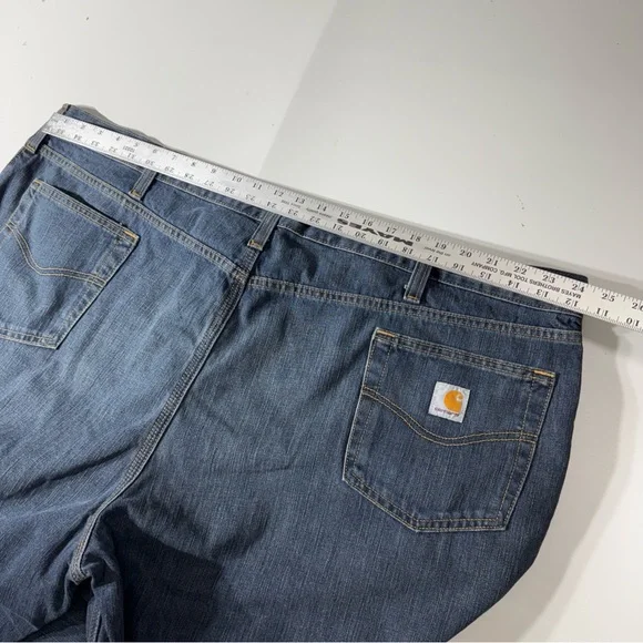 Carhartt Mens Blue Jeans 50x32, Work, Social Western Wear, Dark Wash - Picture 4 of 11